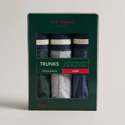 Ted Baker Boxer Shorts Mens 3 Pack Cotton Trunks Stretch Fit