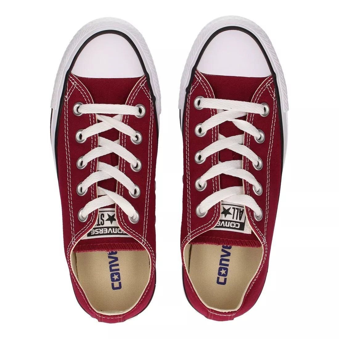 Converse Chuck Taylor Unisex Optical Maroon Canvas Trainers