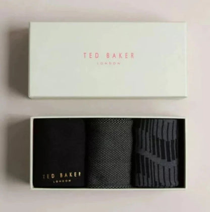 Ted Baker Gift Set Mens Socks London Hoptoit Assorted 3 Pack Crew UK 7-11