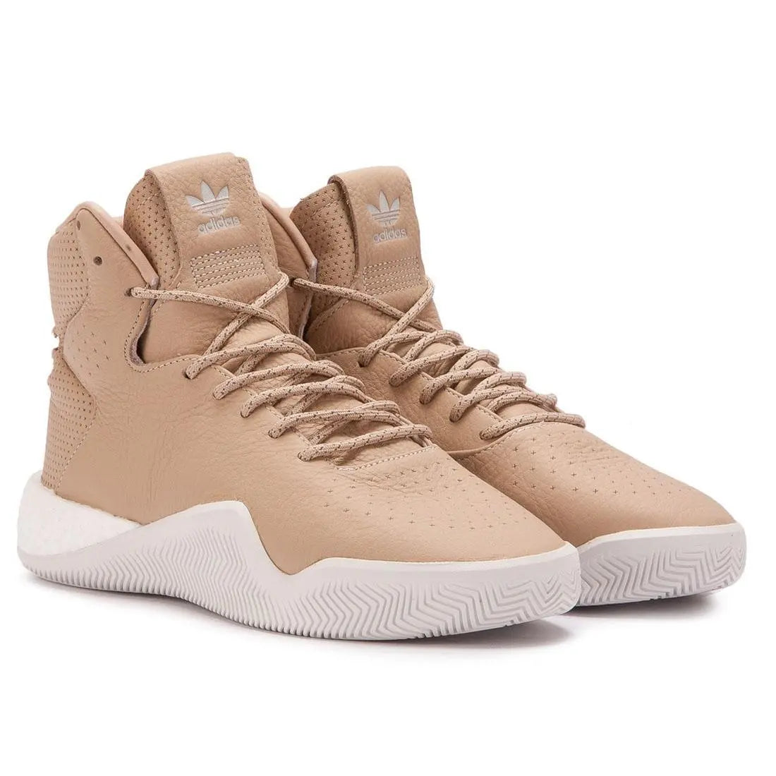 Adidas Originals Boys Hi Top Trainers Tubular Instinct Boost Leather Beige