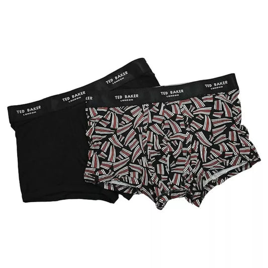 Ted Baker Boxer Shorts Mens 2 pack Multi Black Cotton Trunks Underwear Boxed