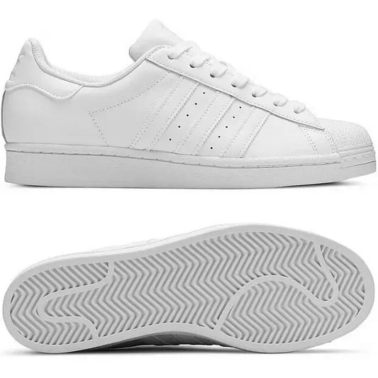 Adidas Superstar Junior Triple White Trainers Children's Lace Up Shoes