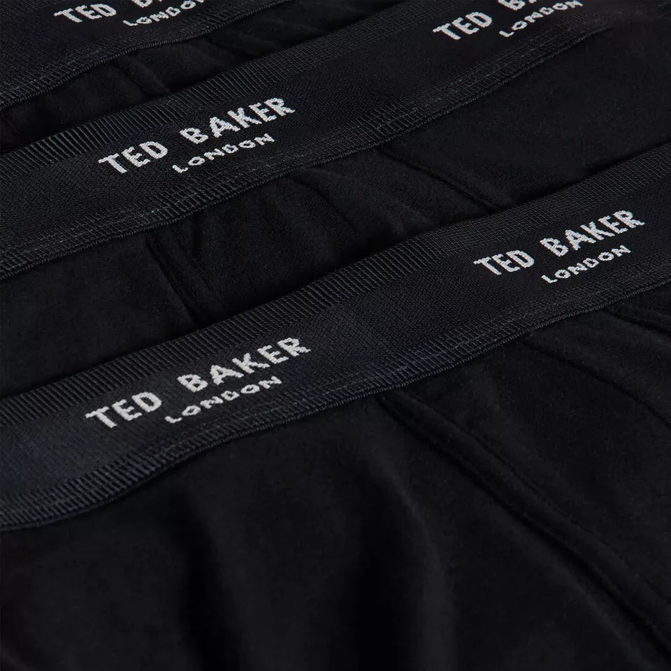 Ted Baker Boxer Shorts Black Mens 3 Pack Cotton Trunks Stretch Fit