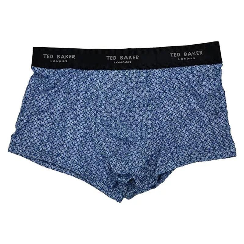 Ted Baker Boxer Shorts Mens 2 Pack Multi Blue Cotton Trunks Underwear Assorted