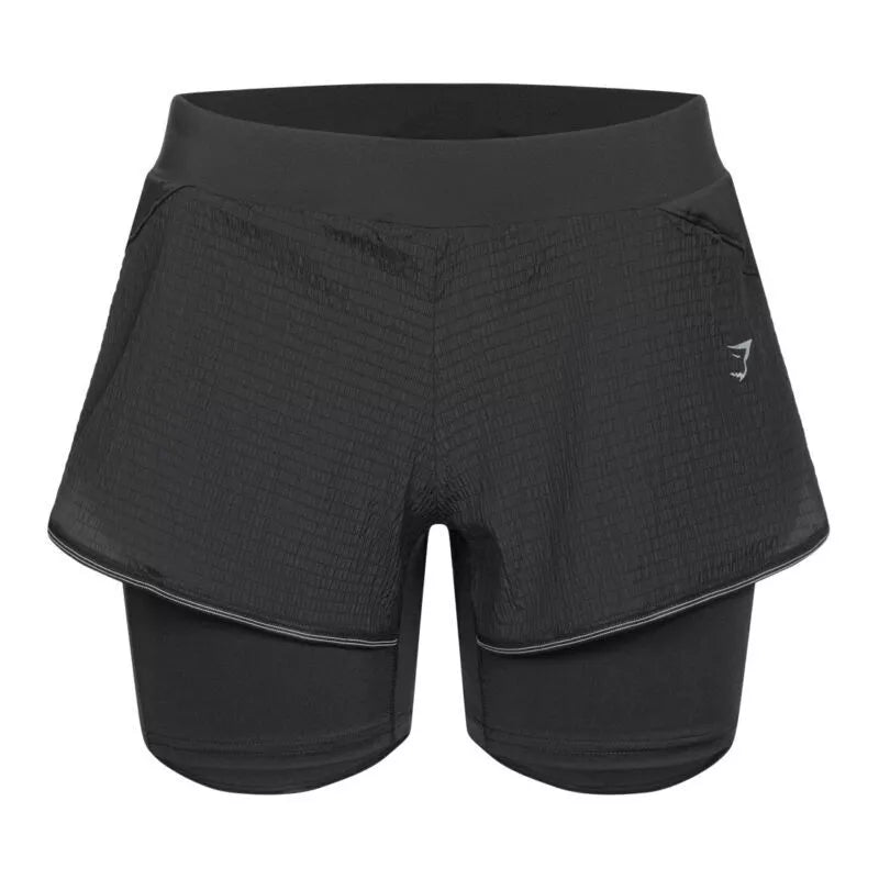 Gymshark Ladies Speed 2 In 1 Black Running Shorts