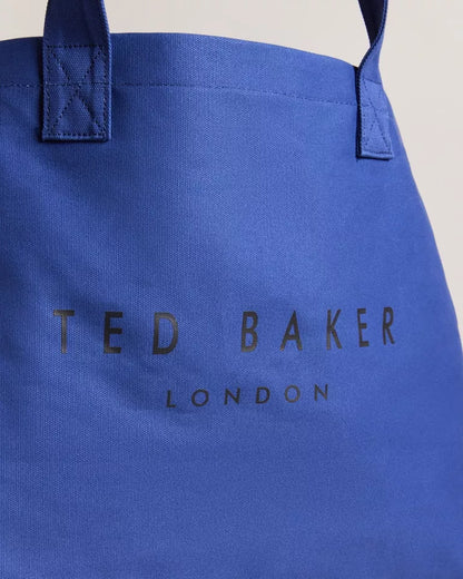 Ted Baker Lukkee Navy Blue Branded Logo Cotton Tote Bag Large