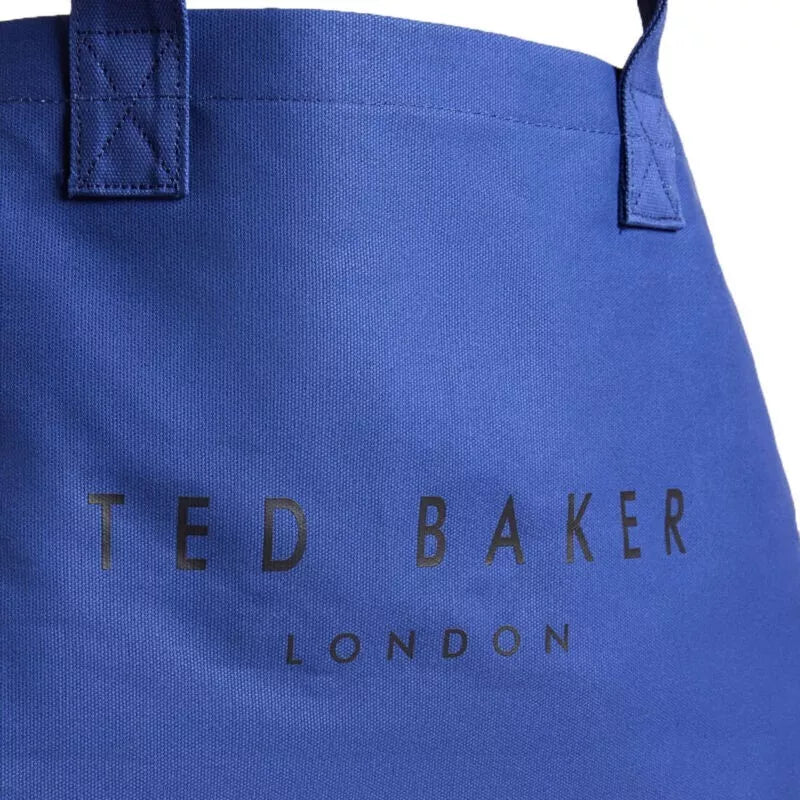 Ted Baker Lukkee Navy Blue Branded Logo Cotton Tote Bag Large