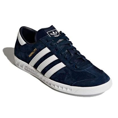 adidas Unisex Originals Hamburg Trainers Navy Leather