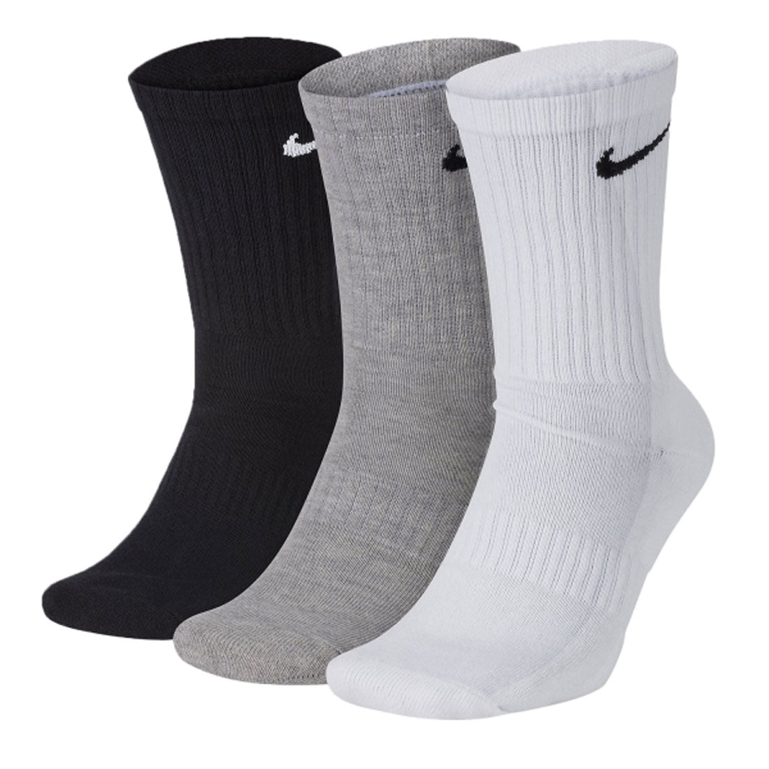 Nike Unisex Adults DRI FIT Black White Grey Everyday Cotton Crew 3 Pack Of Socks (Copy)