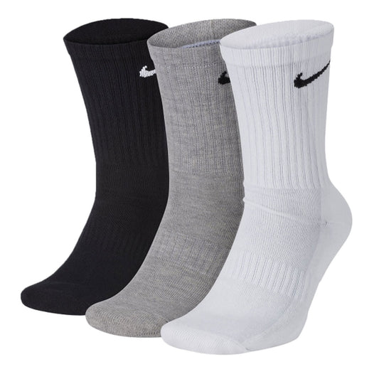 Nike Unisex Adults DRI FIT Black White Grey Everyday Cotton Crew 3 Pack Of Socks (Copy)