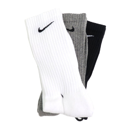 Nike Unisex Adults DRI FIT Black White Grey Everyday Cotton Crew 3 Pack Of Socks (Copy)
