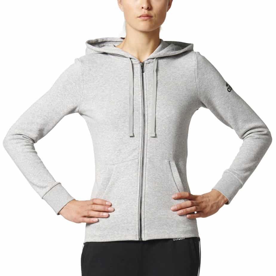 adidas essentials linear grey ladies hoodie - Exclusive Sports