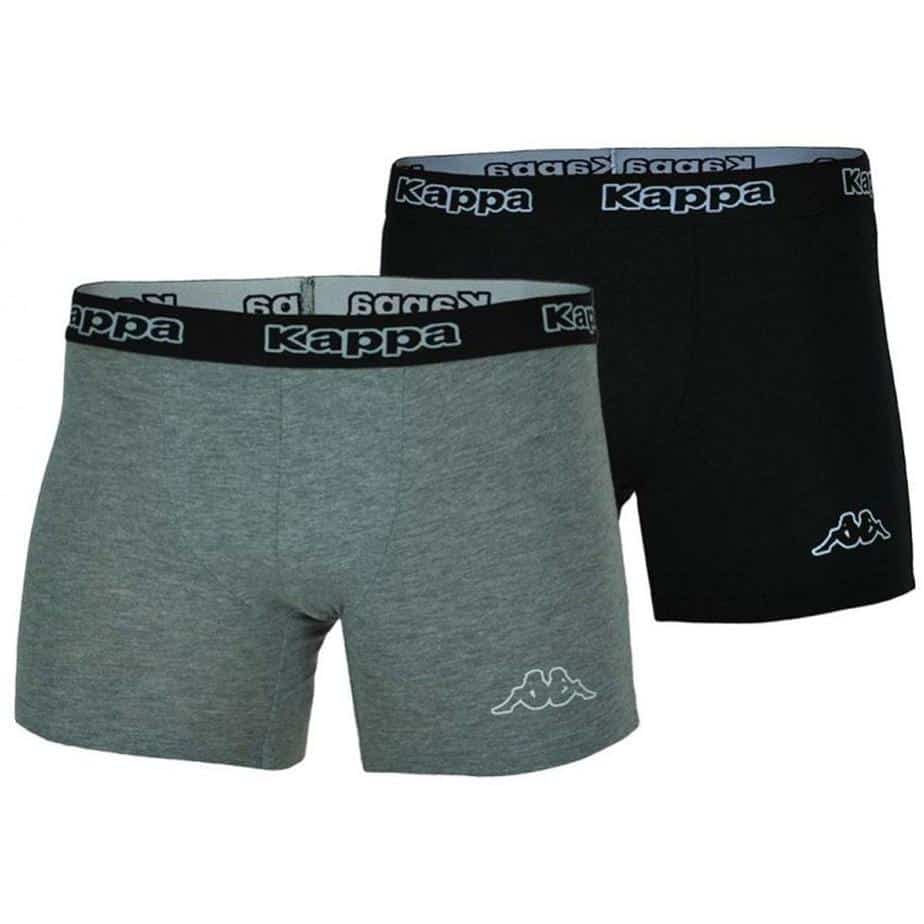 Kappa Mens Black Grey 2 Pack Slim Fit Boxer Shorts – Exclusive Sports