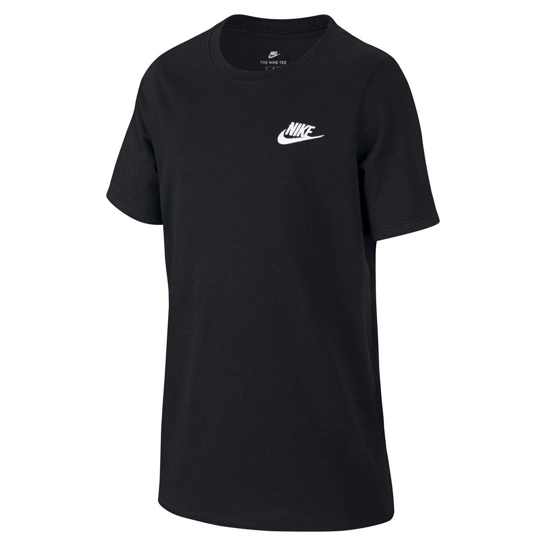 Nike Club Swoosh Futura Logo Kids Black Tshirt – Exclusive Sports