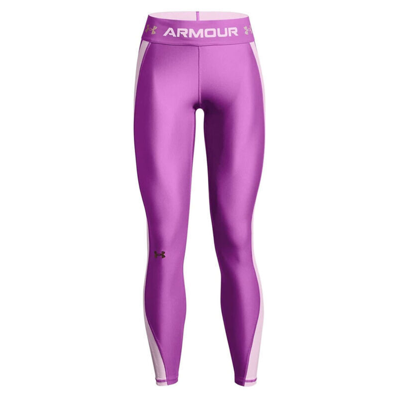 Under Armour UA HeatGear Ladies Purple Wordmark Waistband Ankle Crop  Leggings – Exclusive Sports