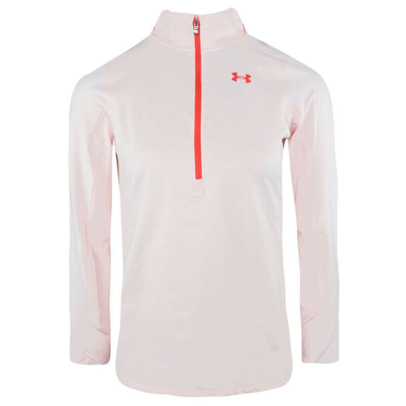 Under Armour ColdGear Graphic Ladies Light Pink 1/2 Zip Top – Exclusive  Sports