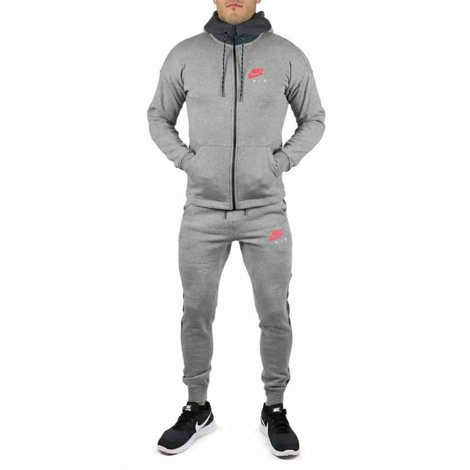 Nike Air NSW Mens Grey Fleece Cuffed Full Tracksuit Exclusive Sports