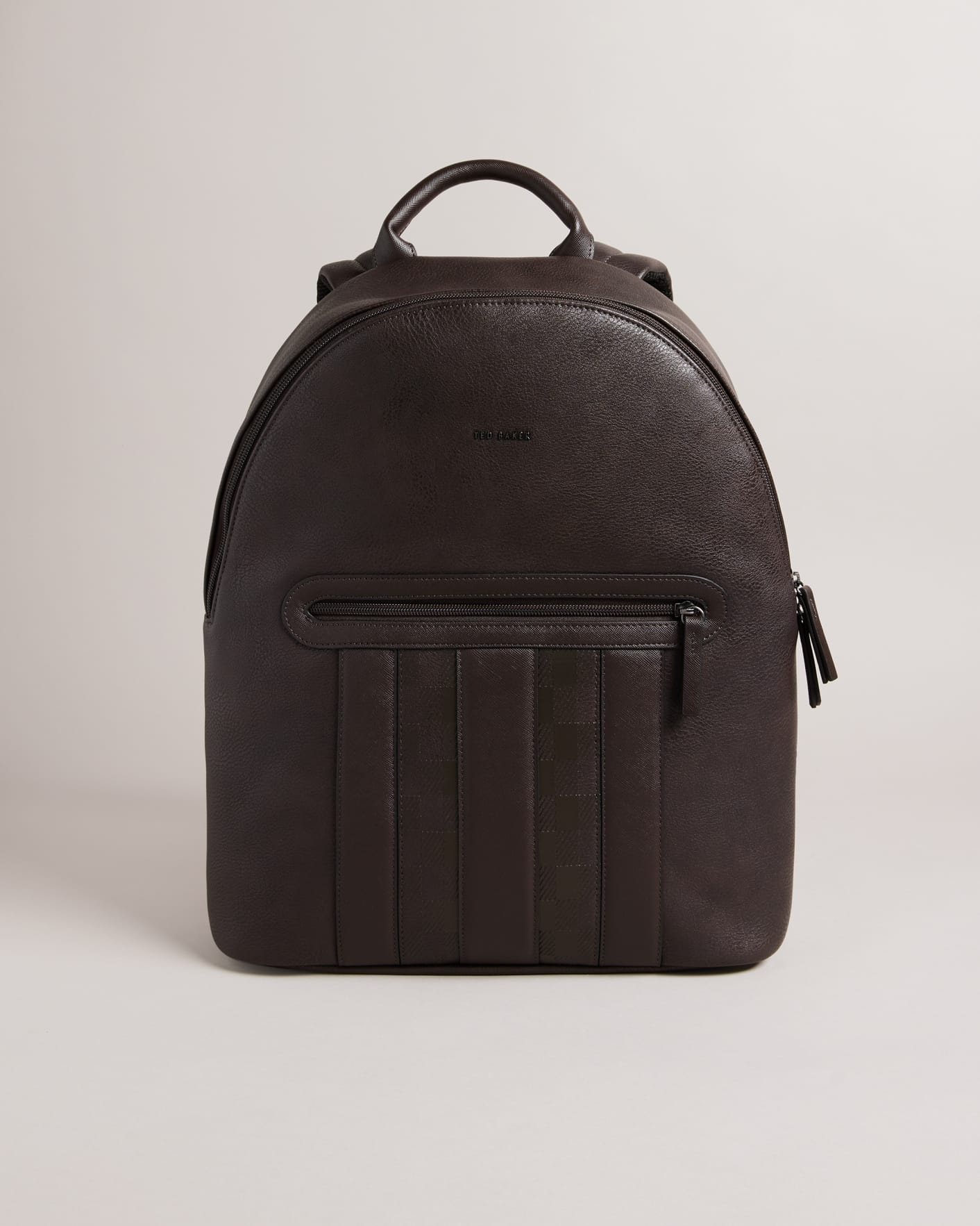 Ted Baker Backpack Mens Brown Waynor PU House Check – Exclusive Sports